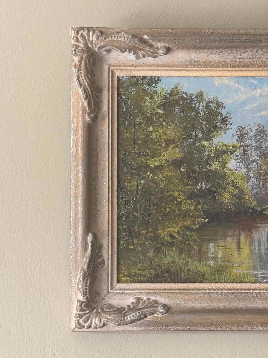 Original Swiss Riverside Landscape