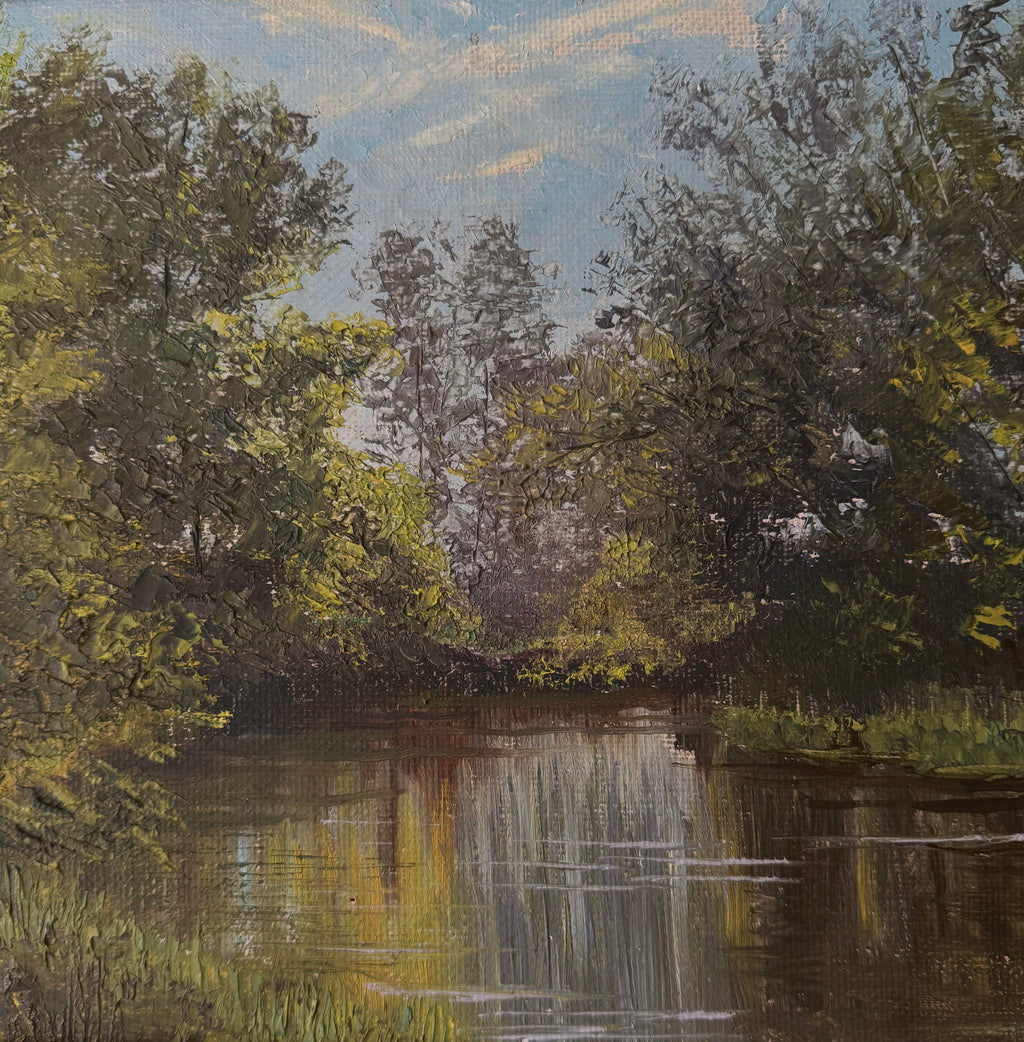 Original Swiss Riverside Landscape